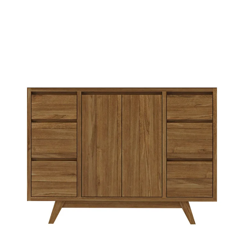 Wholesale Modern 48 Inch Premium Teak 6-Drawer Standing Bathroom Vanity Cabinet with Single Sink