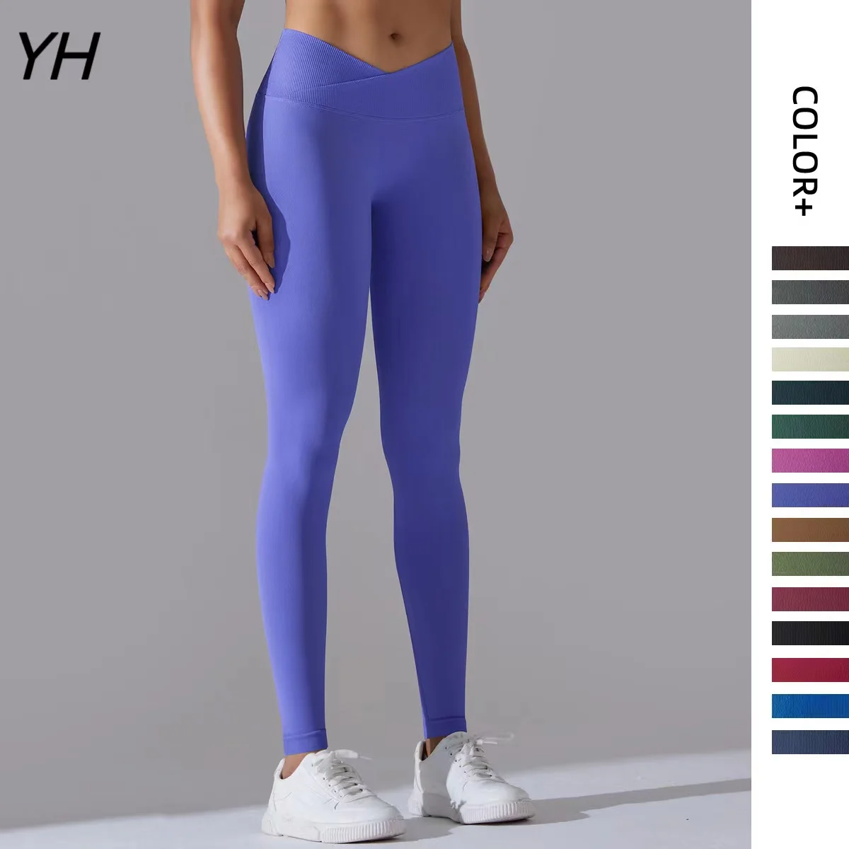 V Cross Waist Fitness Pants Women Nude Feeling Buttock Lifting Yoga Pants Quick Dry Push-Up Tights Sweatpants Gym Leggings Women