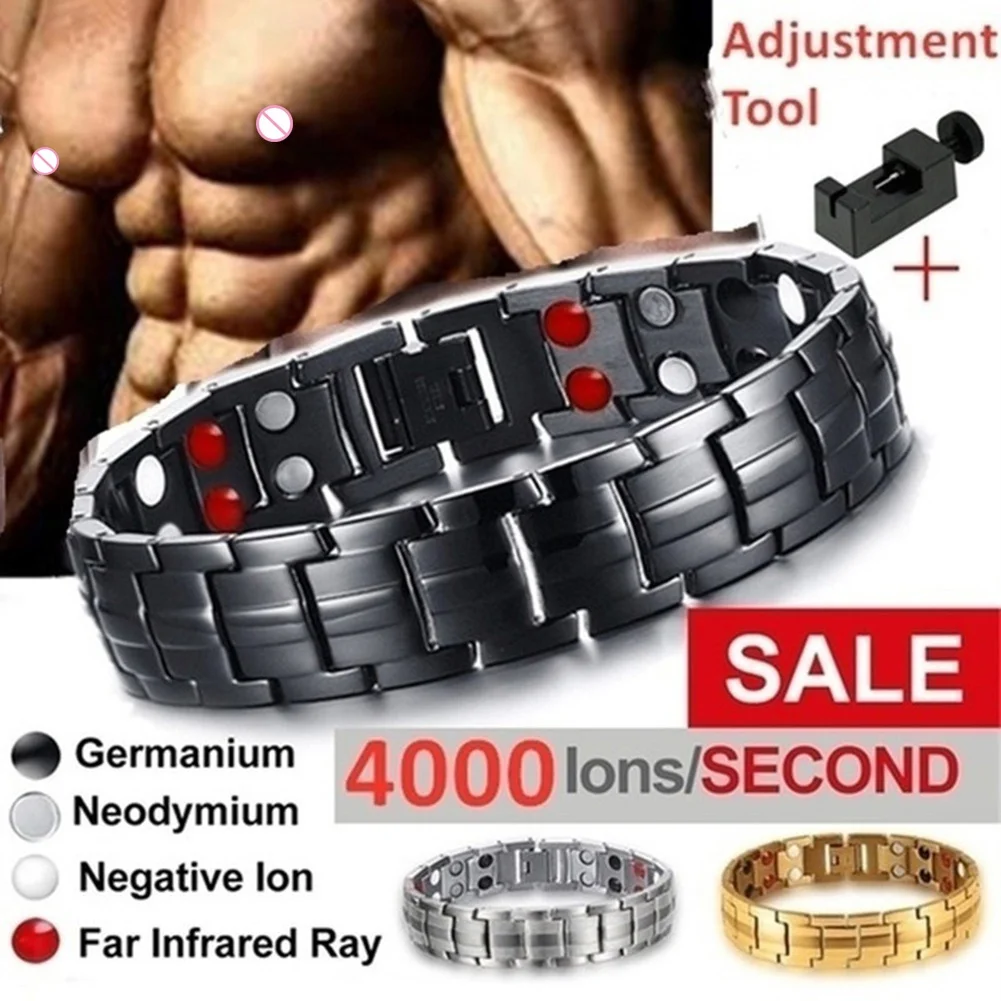 Mens Magnetic Lymph Drainage Detox Bracelet Slimming Therapy Bracelets Arthritis Pain Relief Bangle Health Care Jewelry Gifts