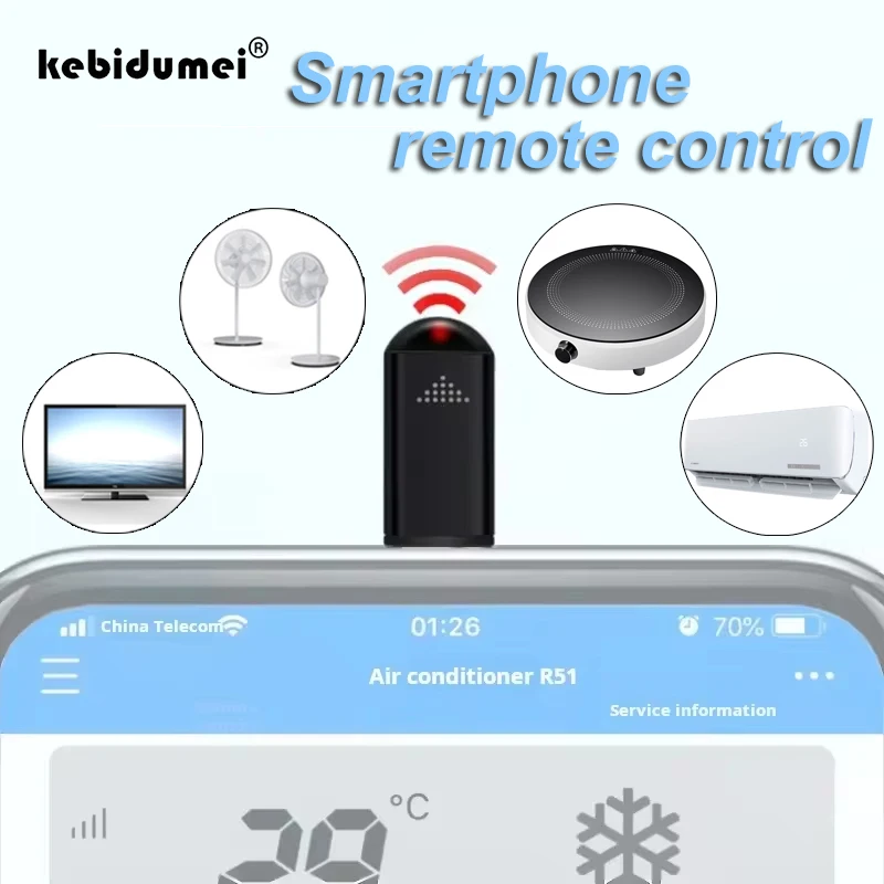 Mini Smartphone Infrared Transmitter Adapter Control Type C IOS Smart App Control Adapter Infrared Remote Suitable for TV Fan