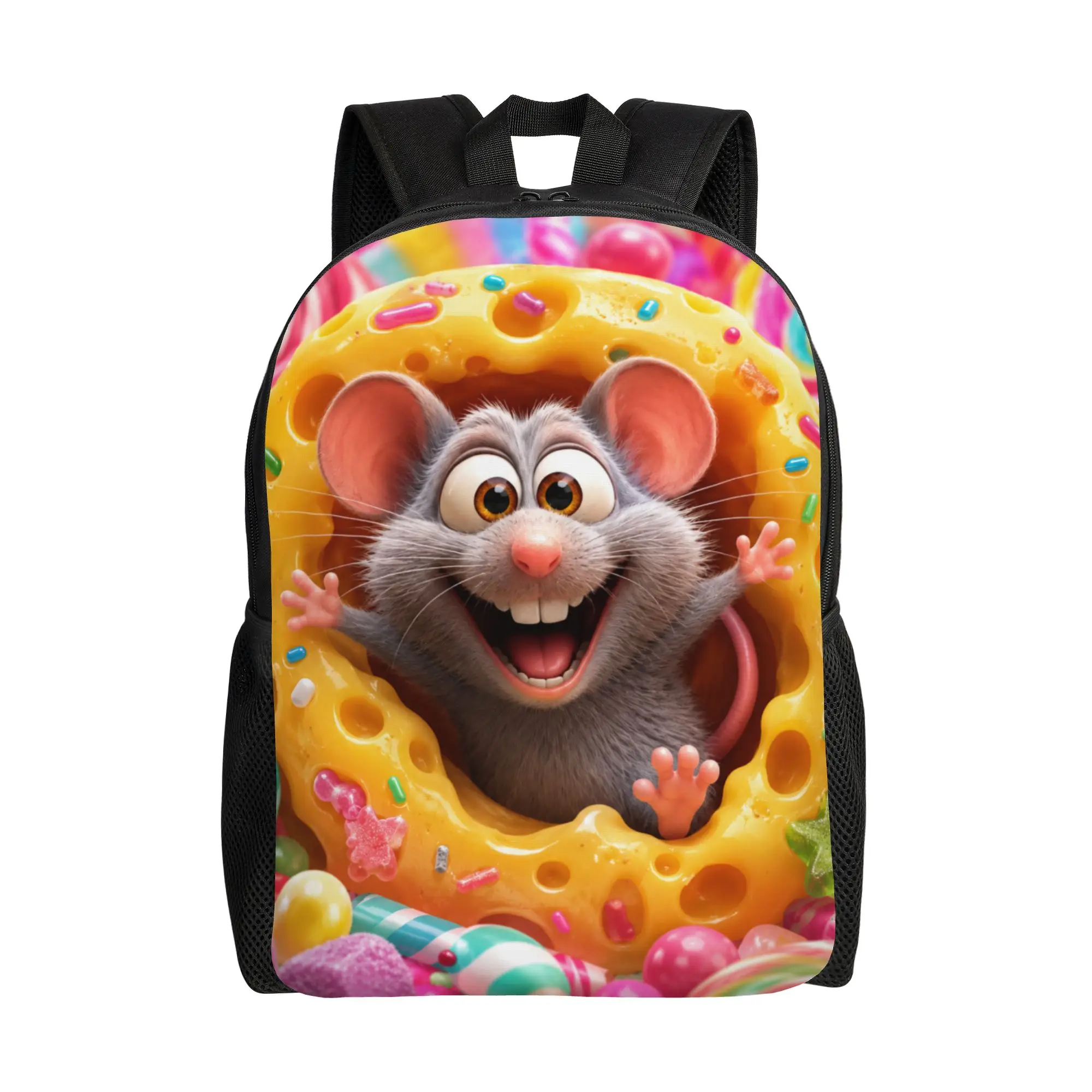 Fashion Cute hamster theme backpack  mochila Harajuku Design Hiking Zipper Closure Rucksack