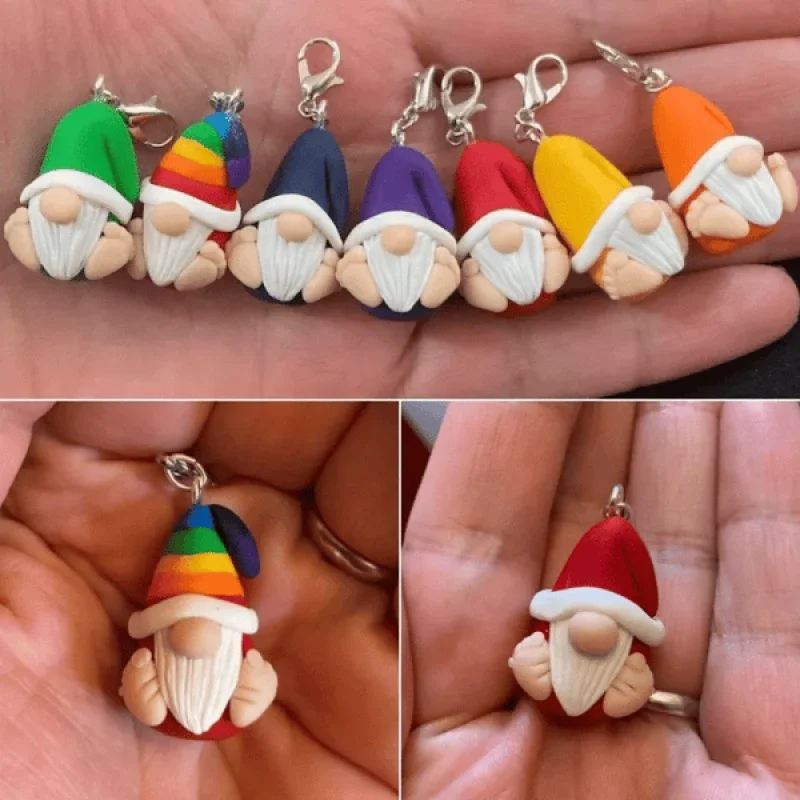 Gonk Gnome Charms Gnome Dwarf Ornaments Cute Mini Christmas Doll Resin Wedgie Craft Doll Christmas Decoration Hanging