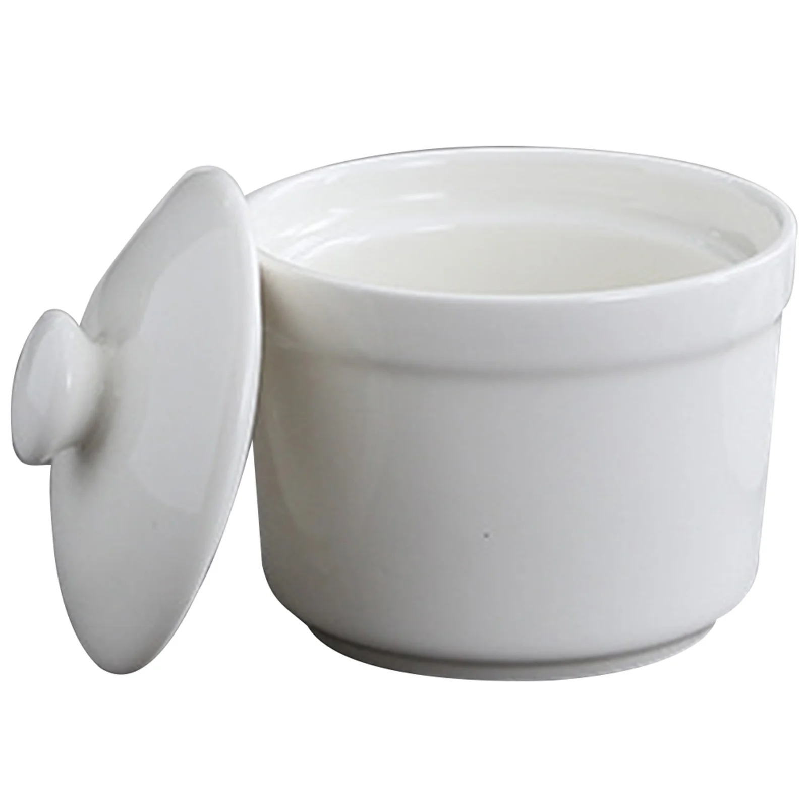 

Lidded Ceramic Steaming Pot Soup Bowl Steamed Egg Cup Dessert Serving Bowl Heat Resistant Kitchen Tableware for Home Restaurant