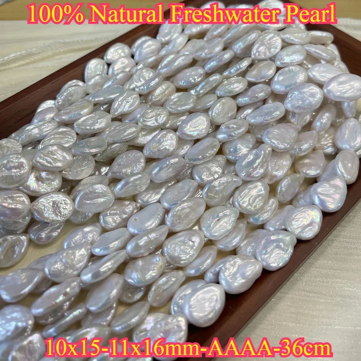 

10x15-11x16mm4A Nacreous Natural Freshwater Pearl Baroque Large Drop Spacer Bead Jewelry MakeDIY Necklace Bracelet Women Wedding