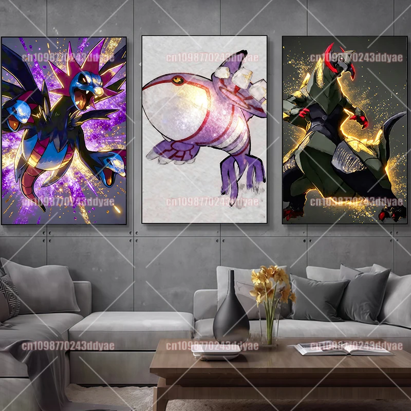 Classic Retro Pokemon Anime Comic Glitter Ink Gilt Poster High-definition Printing Mural Picture Wall Art Home Decoration Gift - view 3