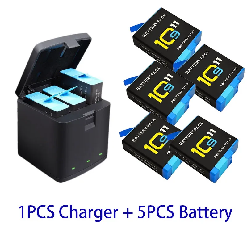 2000 mAh batterij voor GoPro Hero 11 10 9 Li-ion batterij Motion Camera batterijopslag voor GoPro Hero9 oplaadbare batterijen