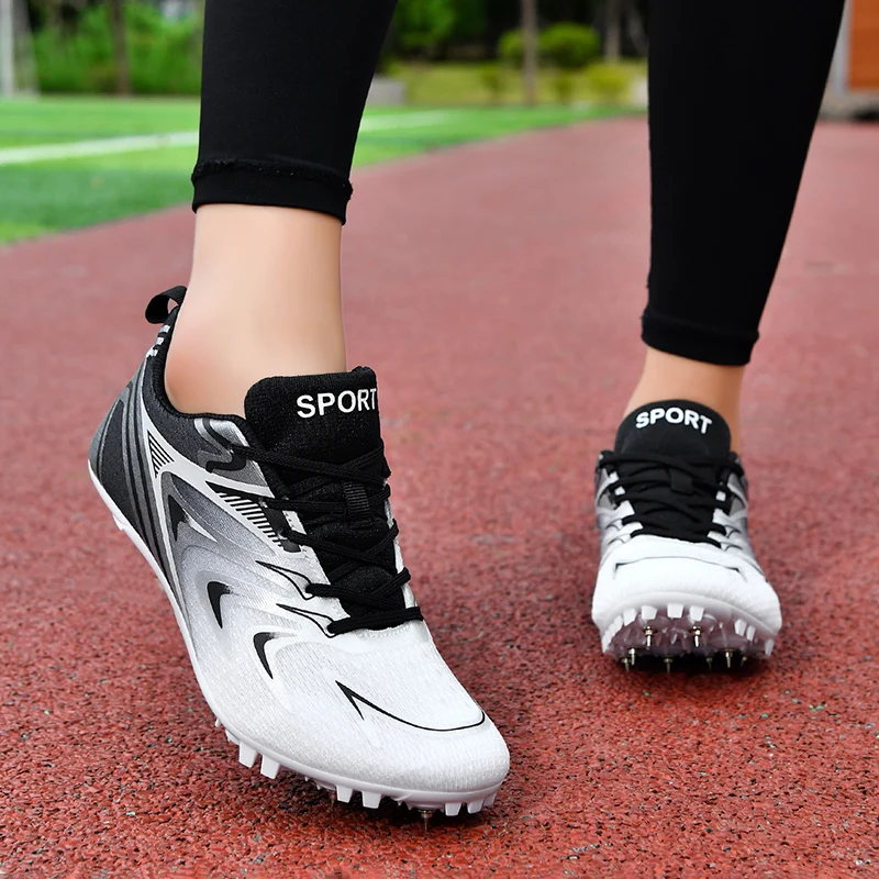 

Дышащие кроссовки для легкой атлетики, мужские и женские, студенческий стиль, предназначенные для прыжков в длину и бега.