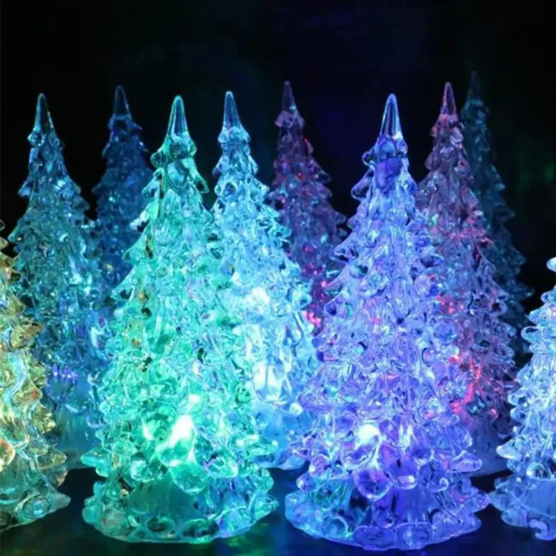 Colorful Lighting Fine Workmanship Scene Layout Indoor Ornament Glowing Xmas Tree Tabletop Christmas Tree for Living Room