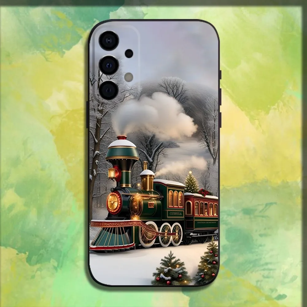 Classic Steam Train Railway Phone Case For Samsung Galaxy A13,A21s,A22,A31,A32,A52,A53,A71,A80,A91 Soft Black Cover