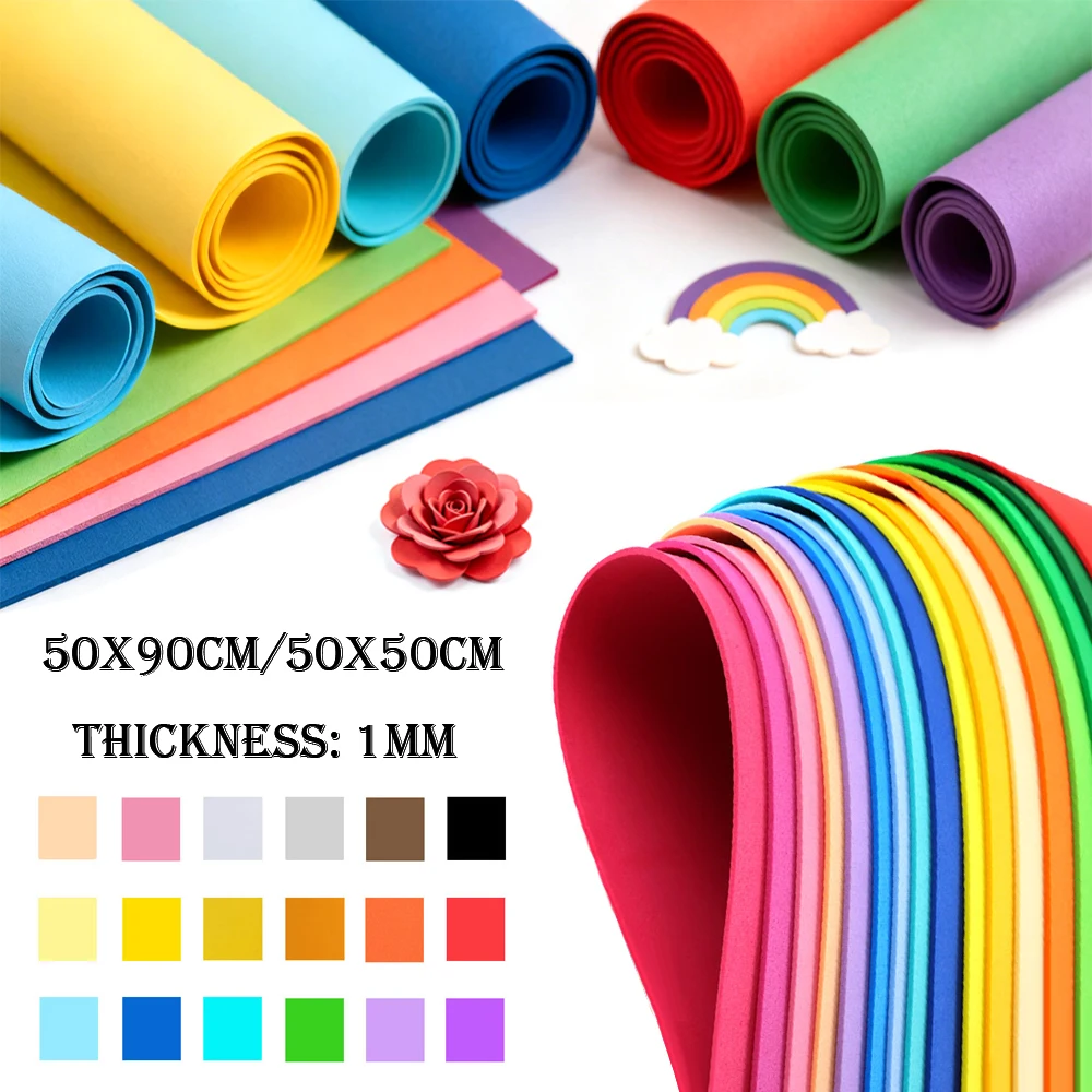 1/18Pcs Colorful EVA Foam Sheets 1mm Thick 50x50/90cm Soft Durables Cosplay Craft Foam for DIY Costumes, Arts, Props