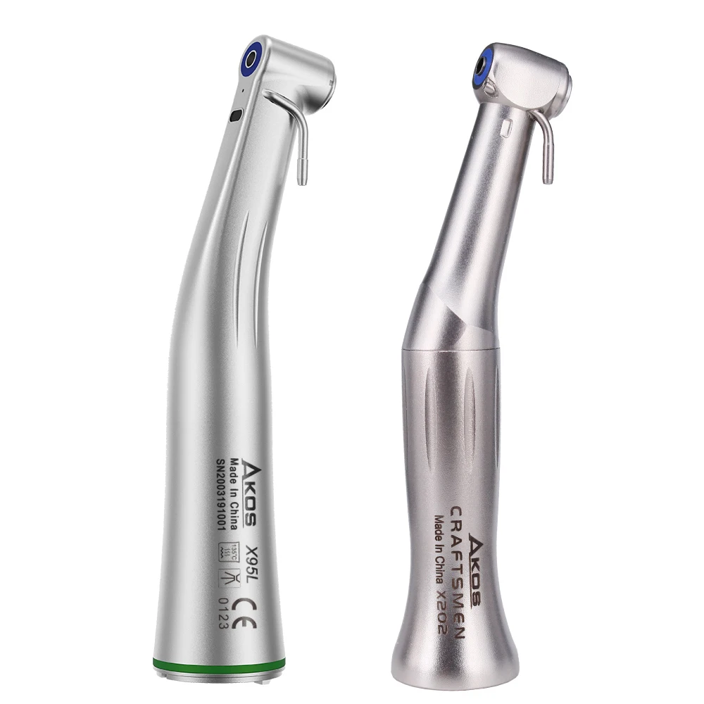 

AKOS Dental 20:1 LED Low Speed Handpiece Green Ring Fiber Optic Contra Angle Dentistry Implant Handpiec X SG20