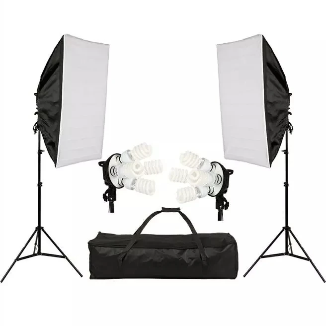 Photography Soft Box Lighting Kit Four Lamp Softbox Kit 50x70CM Soft Box Equipment Base for Photo Studio Kit Shooting