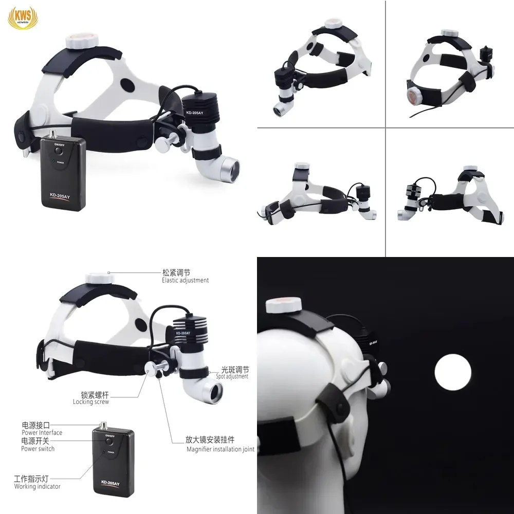 Portable 5W LED Wireless Loupe Headlight Electric Power Source Plastic Metal Shadowless Lamp Operation