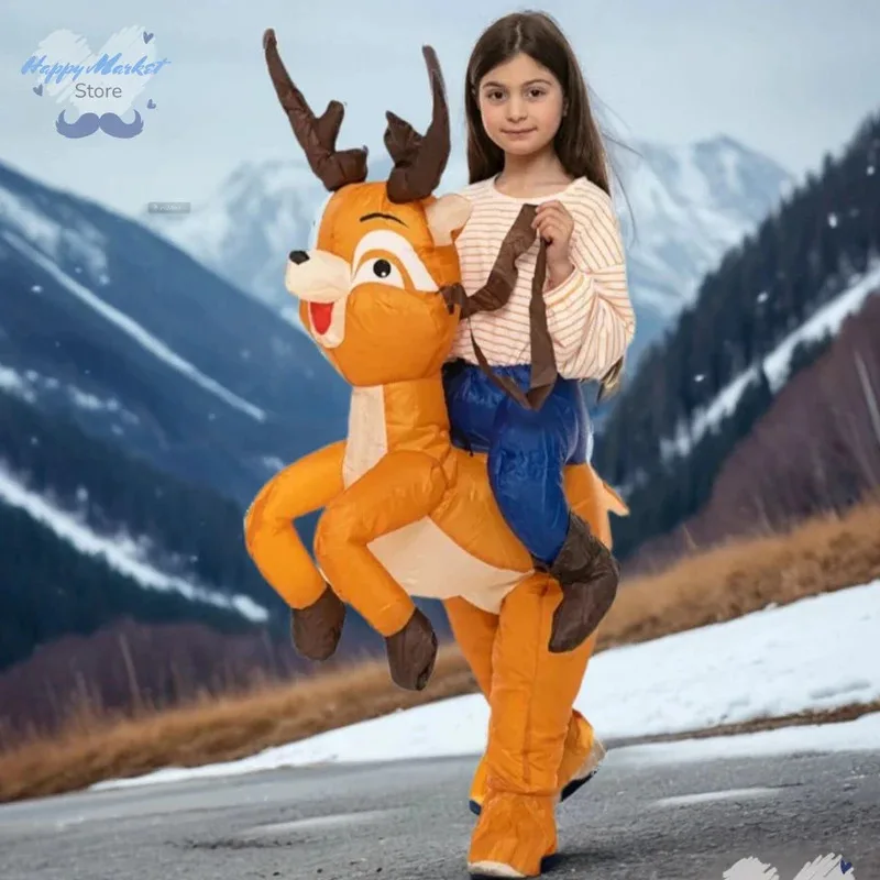 

Рождественский карнавал, сценическое представление, детская вечеринка, косплей, мультяшный животный талисман, олень, надувной костюм, реквизит для макияжа