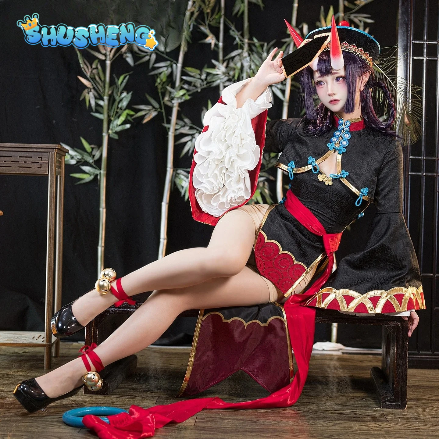 

Syuten Douji Anime FGO Cosplay Costume Halloween Christmas Role Playing Party Woman Sexy little zombie Chinese style cheongsam