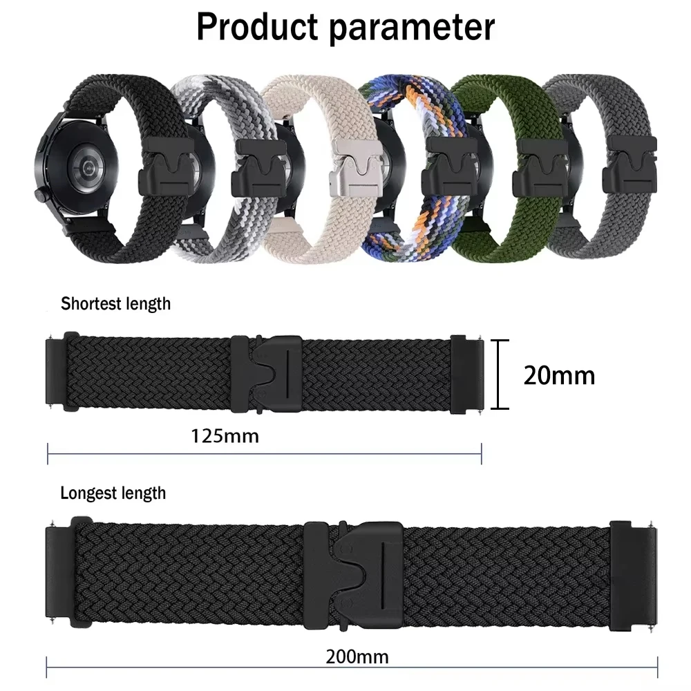 Für Amazfit Bip Max Bip6 5 UNITY Bip3 U S Pro 20mm 22mm Nylon-Fallschirm-Uhrenarmband für Amazfit Balance 2/Cheetah 2 Sportarmband – Detail 11