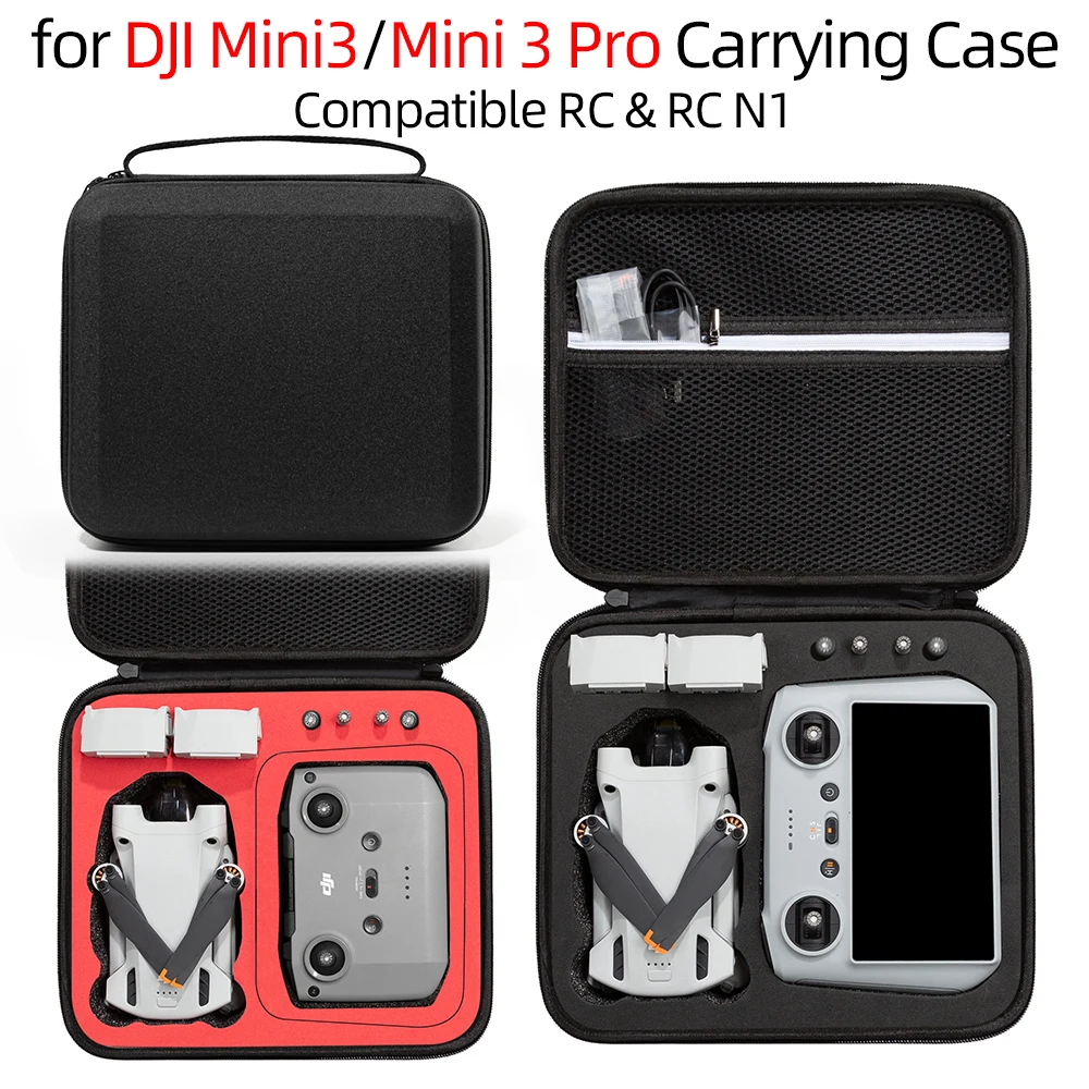 For DJI Mini 3/Mini 3 Pro Portable Carrying Case Hard EVA Storage Bag Waterproof Protective Handbag Box Remote Storage Case