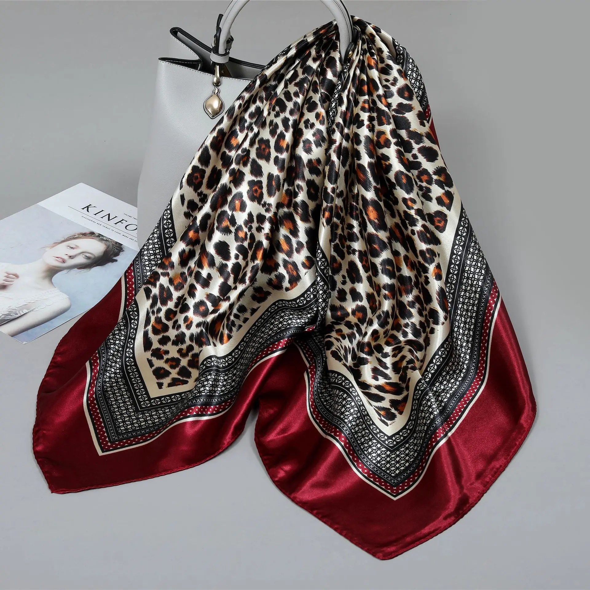 

Большой квадратный шарф, шелковый шарф для женщин, весна-лето, высококачественный корейский стиль, универсальный тонкий шарф, шаль