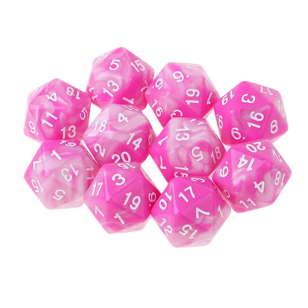 10pcs 20 Sided D20 Dice Polyhedral Dices Numbers Dials Desktop for D&D Games 16mm DND RPG MTG Dice Family Party Kids Game House