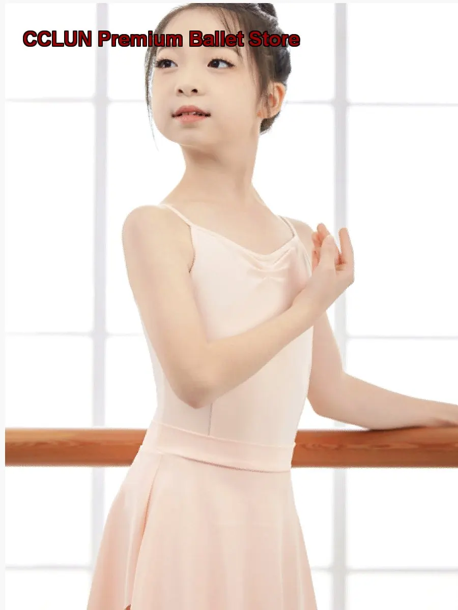 Little Jasmine Children's Dance Ruffle Skirt Set Gymnastics Spaghetti Strap Body Suit Basic Training for Exams Kids
