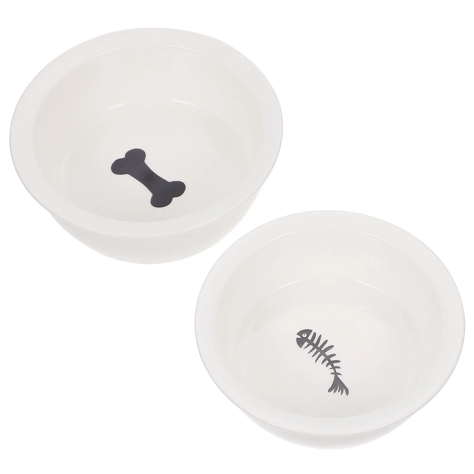Juego de 2 Platos de Cerámica para Gatos y Perros, Material Premium, Comedero Doble Cómodo para Gatitos y Cachorros