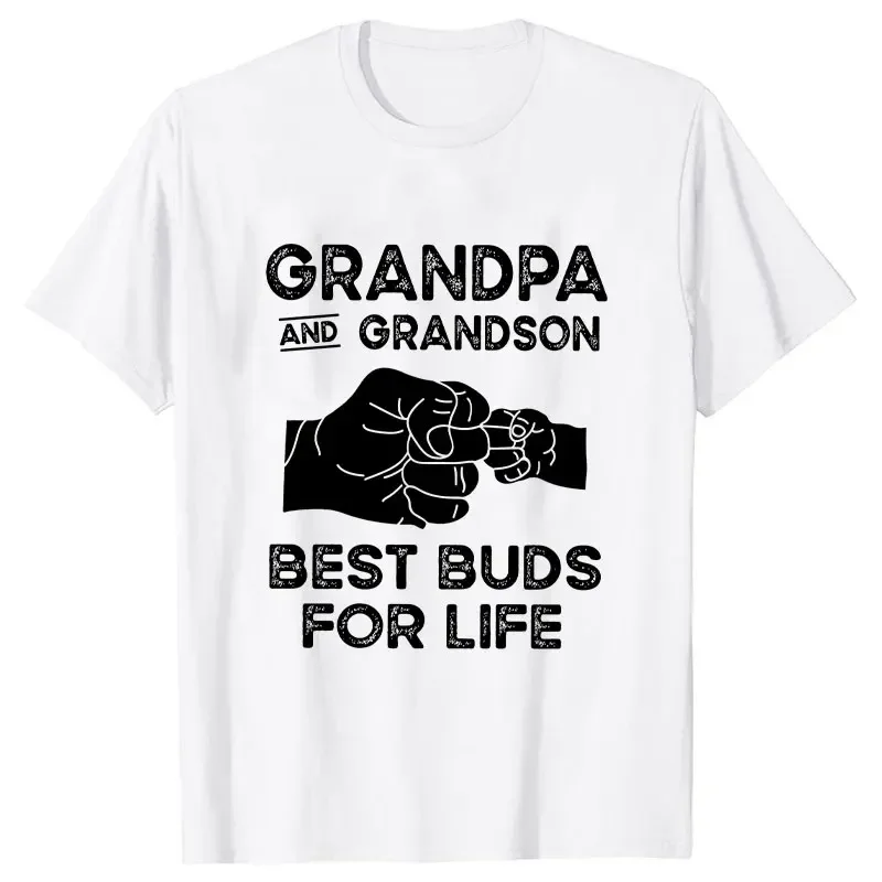 Men\'s T-shirts Grandpa and Grandson Best Buds for Life Tee Shirt Tops Grandpa Grandson Matching Clothes Shirts for Men Boys