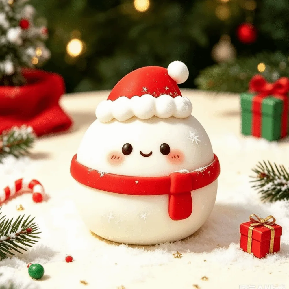 Colorful Design Squeeze Stress Balls Reusable Material Snowman Shape Dumpling Squeeze Toy Santa Claus Shape Elk Shape
