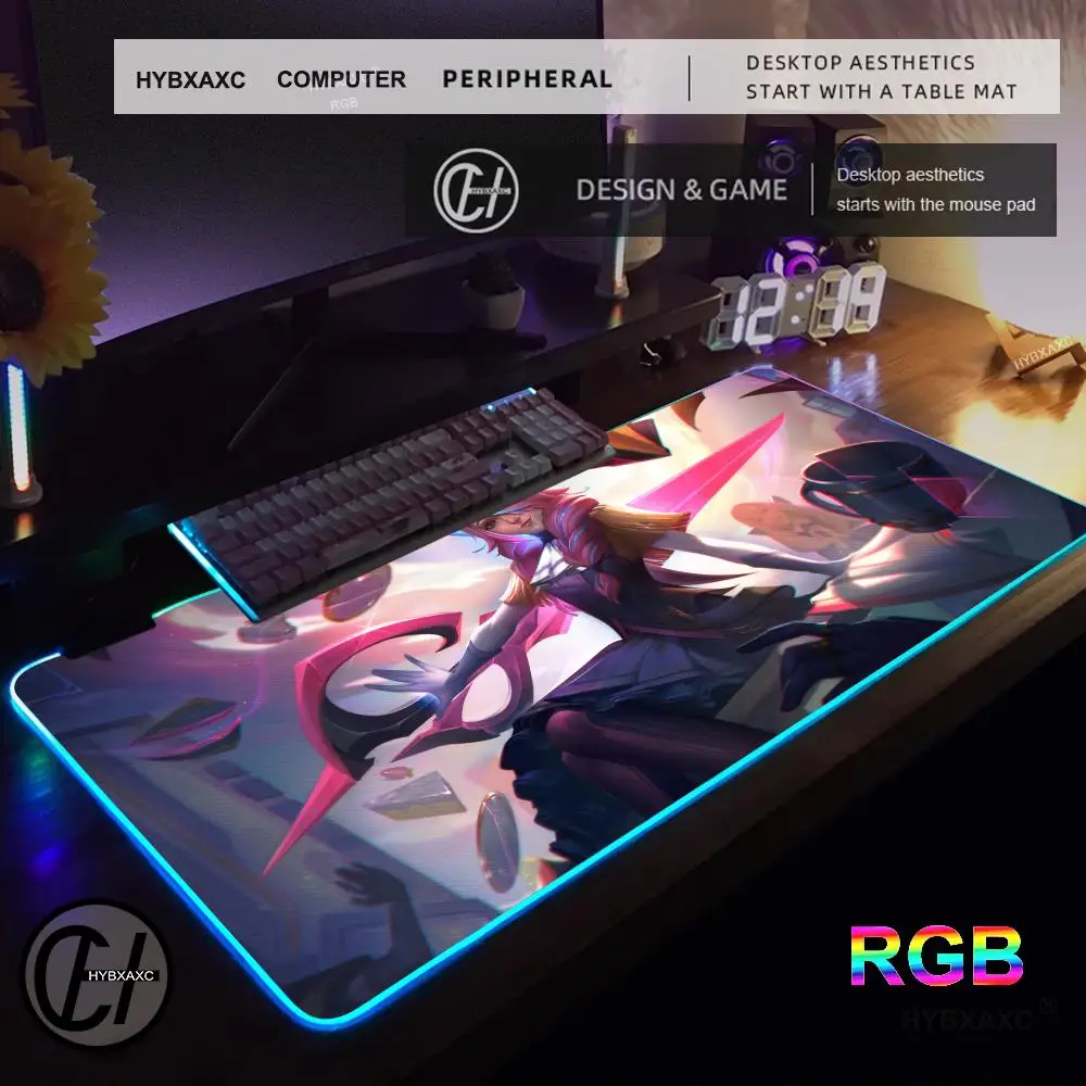 Gwen Large Gaming RGB Mouse Pad Computer Mousepad PC Gamer Laptop Mouse Mat Office Mausepad Keyboard Mat Desk Pad