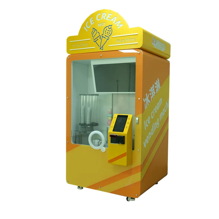 Customized Outdoor Smart Ice Cream Machine New Commercial Automatic Soft Ice Cream Vending Machine