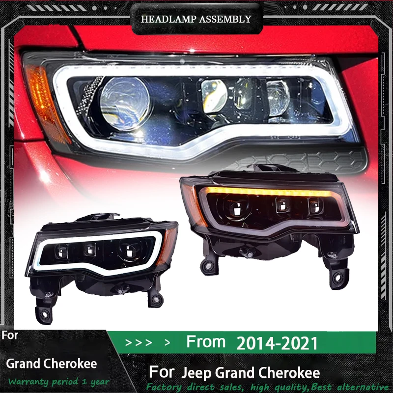 Car Headlights for Jeep Grand Cherokee 2014-2021 LED Car Lamps Daytime Running Lights Dynamic Turn Signals Car Accessories