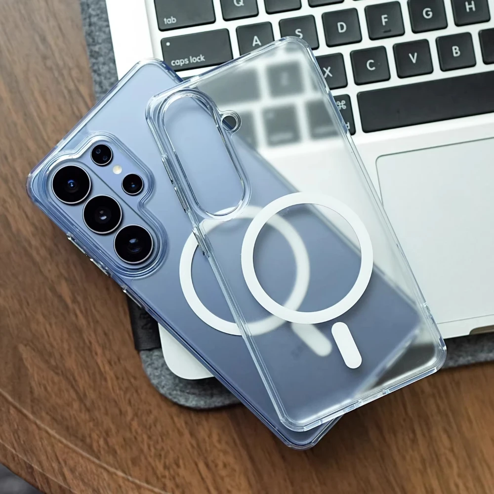 For Samsung Galaxy S26 Ultra Case Thin Translucent Matte Magnetic Phone Non-slip Wireless Charging Hard Cover For Galaxy S26