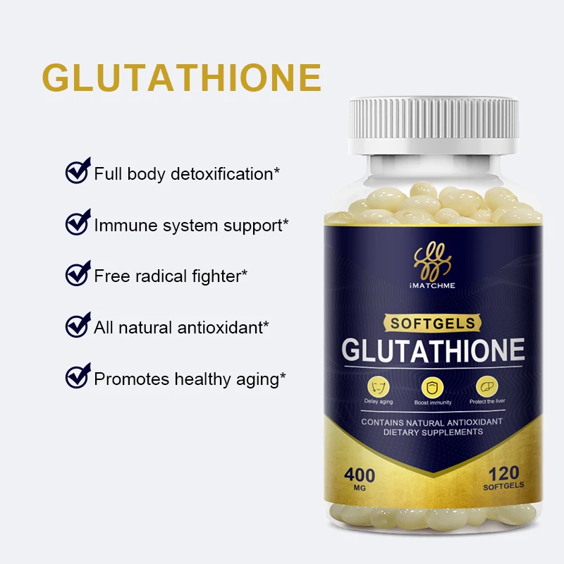 iMATCHME Glutathione Capsules for Whitening Skin, Antioxidant, Detox, Immune System Skin Beauty, Liver Health Support Supplement