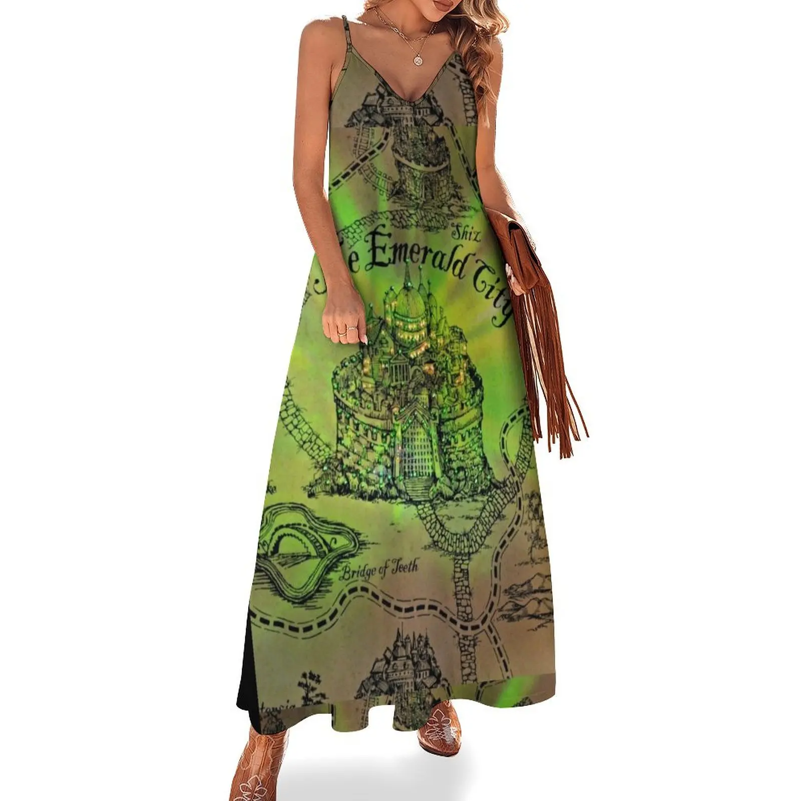 

The Emerald City Sleeveless Dress elegant and pretty women's dresses Long veiled dresses Women's evening dress