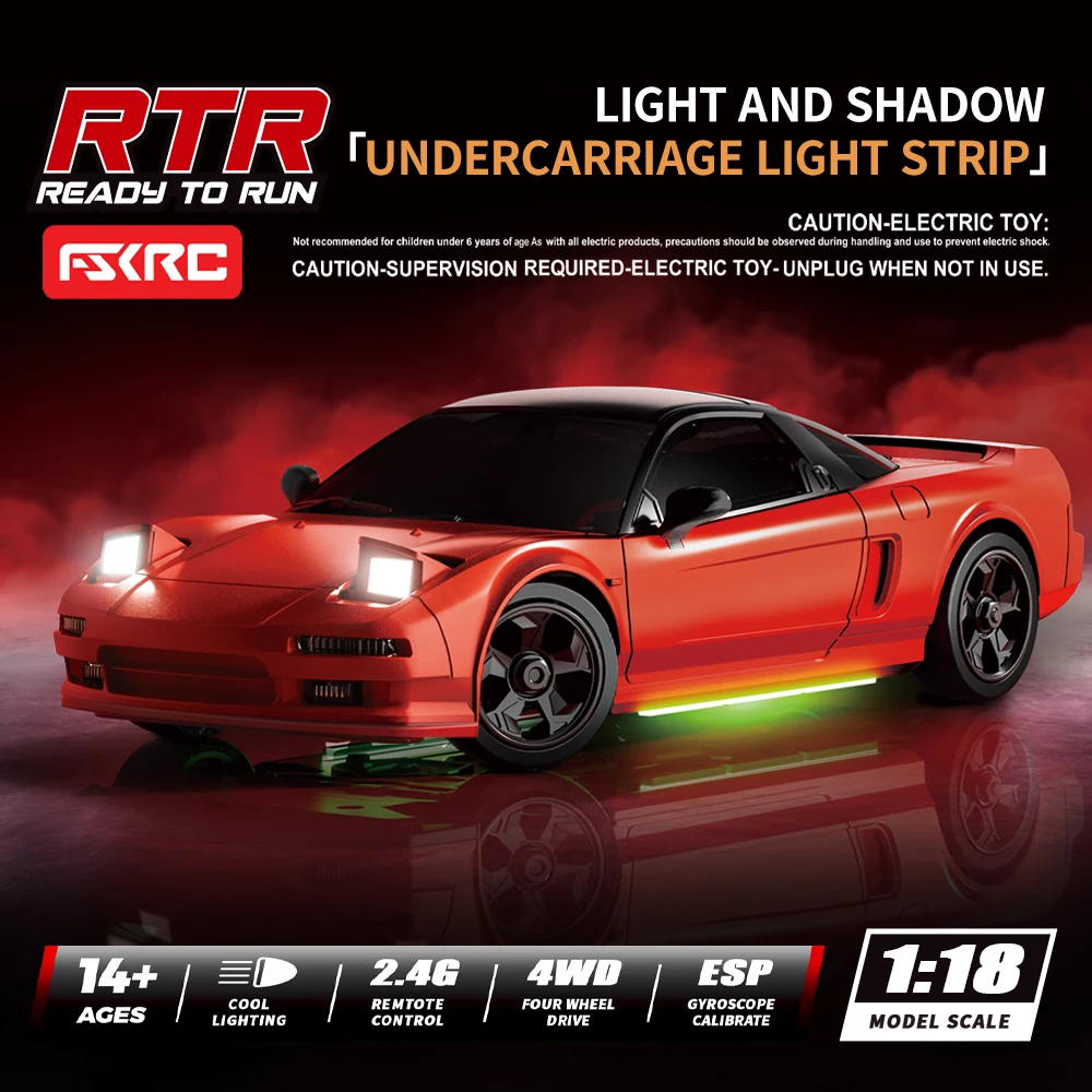 New 1:18 Full Proportion Four-Wheel Drive Drift Car 2.4G Remote Control High-Speed Competitive Racing Car With Gyroscope RC Toy