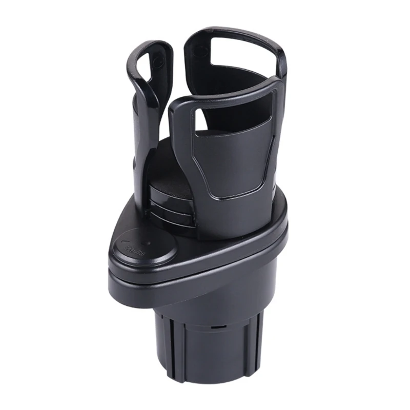 Porte-Gobelet Voiture 2 En 1 Universel - Rallonge Double Porte-Bouteille Et Cendrier - Noir