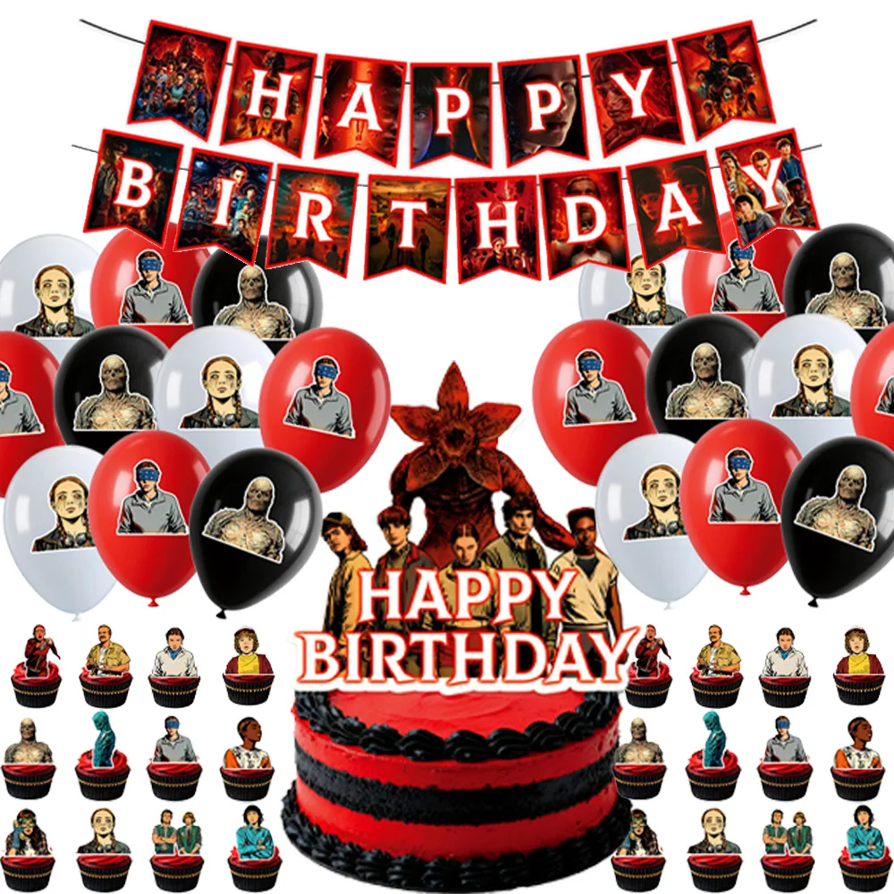 Horror Popular Movie Strangers Themed Birthday Decorations Party Supplies Plates Cups Napkins Birthday Banners Party Decorations