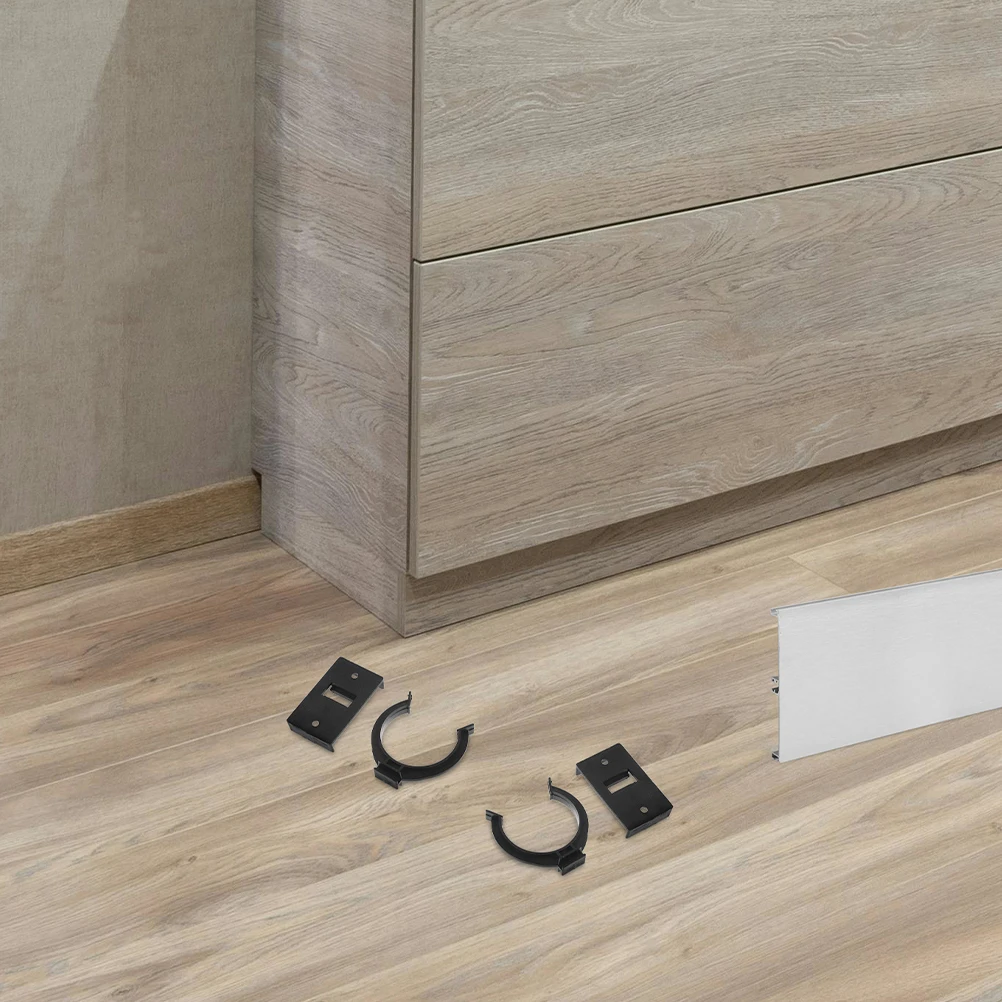

12 Sets Cabinet Foot Accessories 27 Opening Rectangular Plate Plastic Clips Kitchen Plinth Clips Furniture Leveling Feet Easy