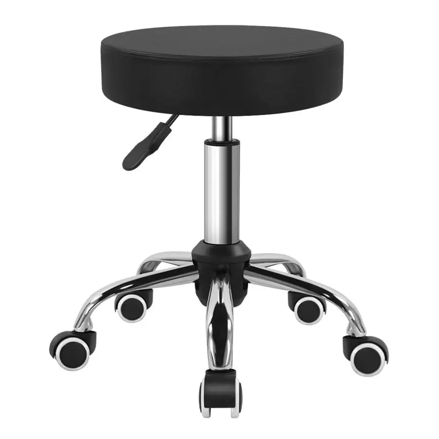 

Leather Swivel Stool with Wheel for Salon Work Home SPA Shop HeightAdjustable and CostEffective Rolling Stool Chair Small Black