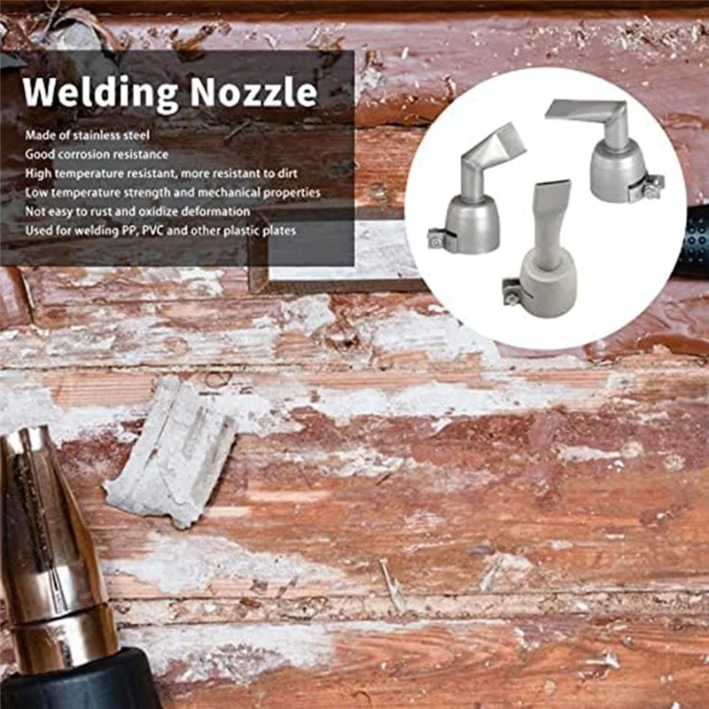 

AK25-Hot Air Welding Gun Set 20Mm Flat Welding Nozzle Tip Wide Mouth Tube Welding Nozzle Replacement PVC Plastic Sheet