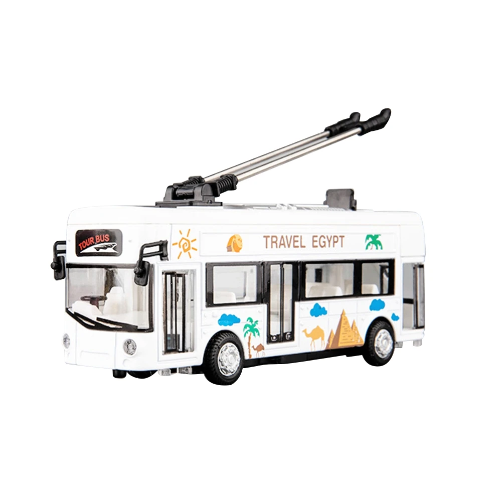 

BEDW-1:50 Kids Alloy Bus Model London Single Decker Tram Bus Vehicles Car With Light & Sound Collections