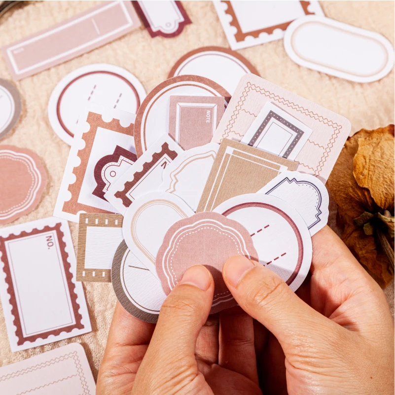 30pcs Minimalist frame label Stickers Art Collage Junk Journal DIY Scrapbooking Supplies Craft Aesthetics Stickers Marking