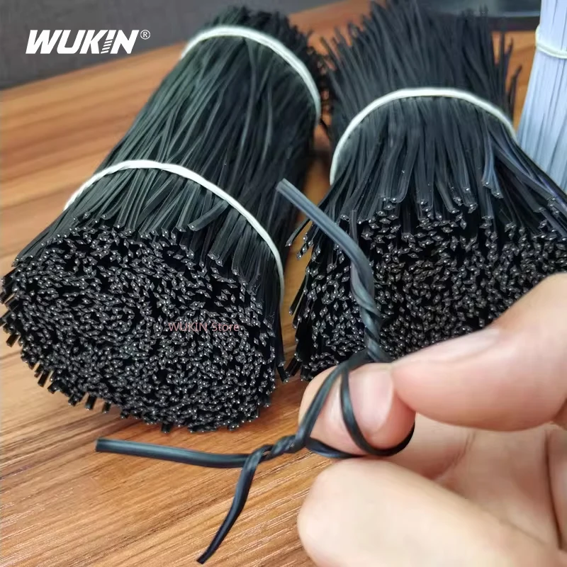 Plastic Coated Iron Wire Twists Ties Black White Power cord data cable Ties Organizer plant grape branch binding zip tie
