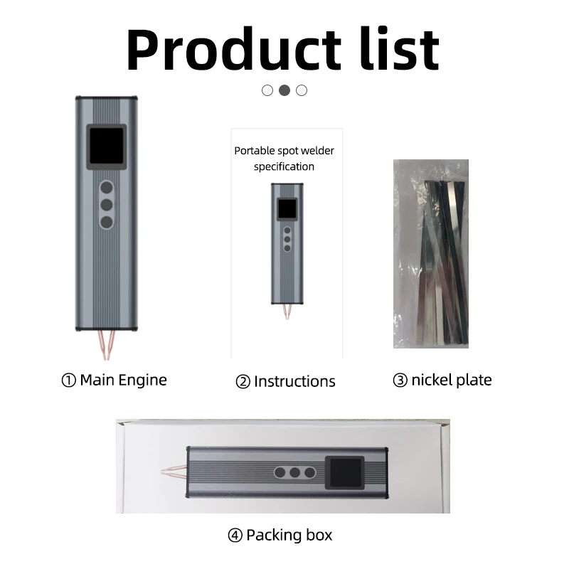 ماكينة لحام نقطي بشاشة رقمية قابلة للتعديل مكونة من 11 مستويات، لحام شريط النيكل ببطارية مزدوجة النبض 18650، تصميم محمول