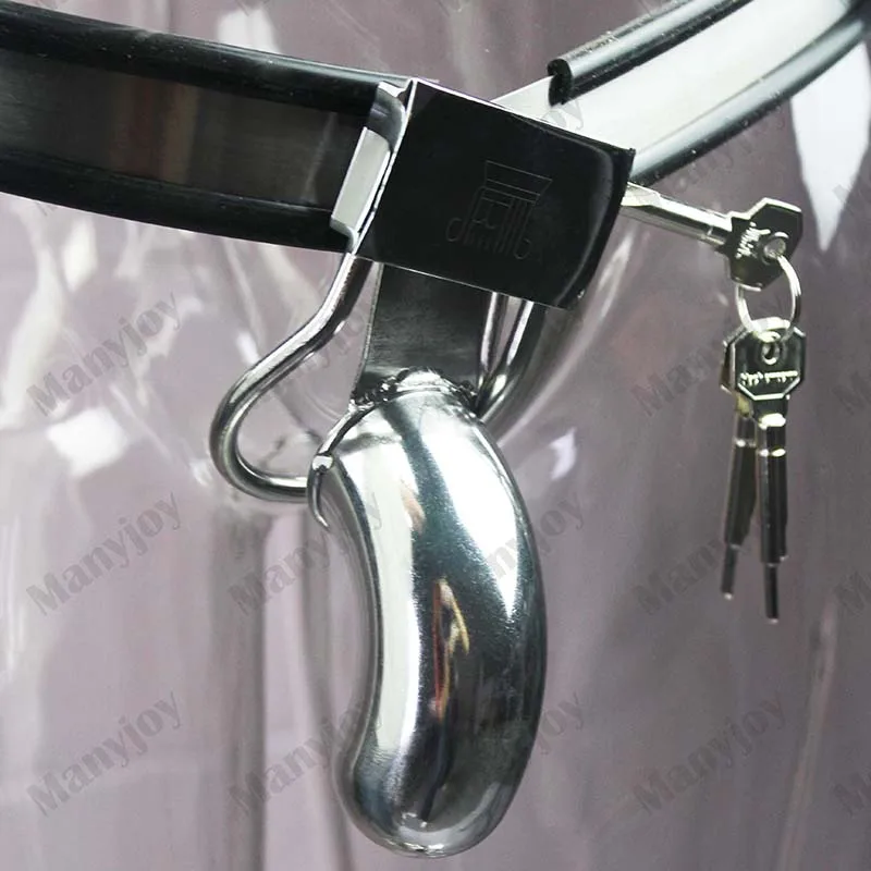 Manyjoy Stainless Steel Male Chastity Belt Device Metal Cock Penis Cage Adjustable Waist BDSM Bondage Pants Adult Sex Toys 18+