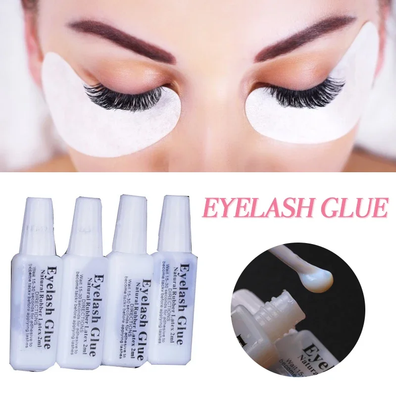 2 ml Wimpernkleber, milchig weiß, wasserdicht, langlebig, schnell trocknend, falscher Wimpernkleber, keine Reizung, Wimpernkleber, Make-up