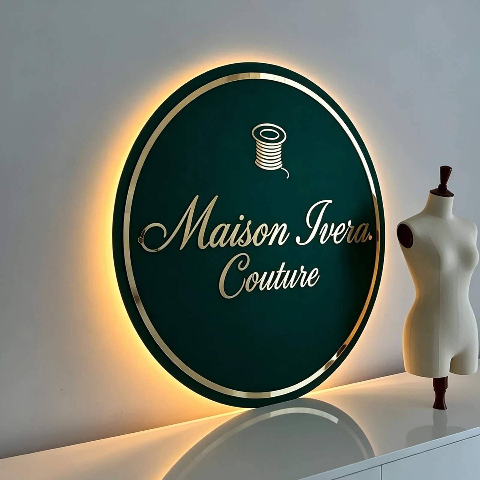 Custom Personalized Circle Acrylic Business Logo Sign  Hair Salon Cafe Bar Welcome Sign Round Front Door Sign Name Sign Decor
