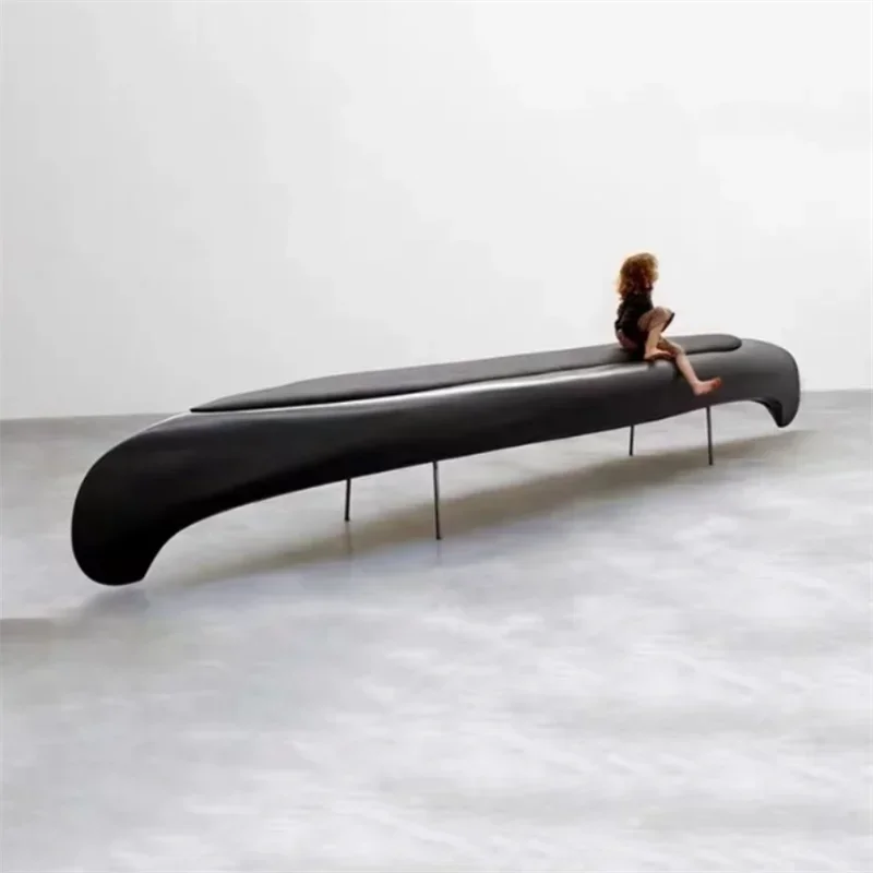 Designer special-shaped sailing sofa shopping mall art bench single chair Nordic fiberglass simple leisure recliner