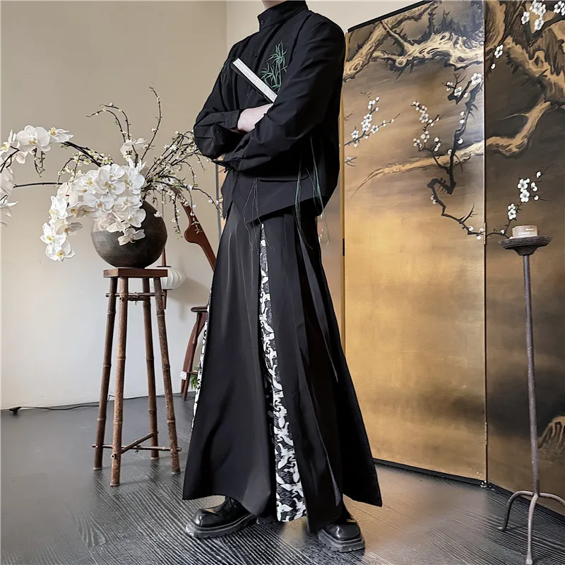 

Spring Summer New Sle Men's Hanfu Wide Leg Pants Breathable Comfortable Polyester Blend Traditional Chinese Design Trendy S...