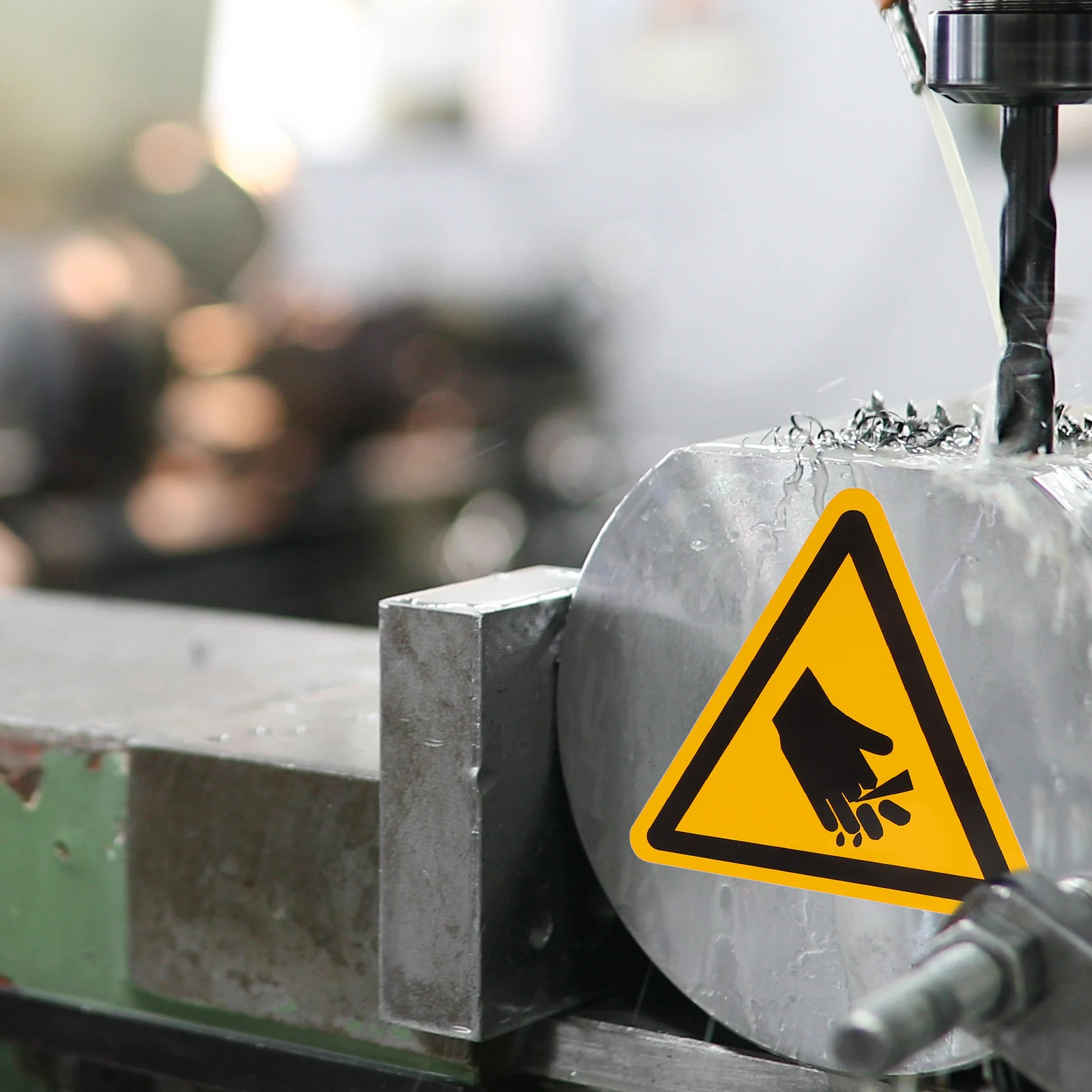

6pcs Warning Labels Stickers Waterproof Adhesive Safety Reminder Cut Machinery Notification Symbols Industrial
