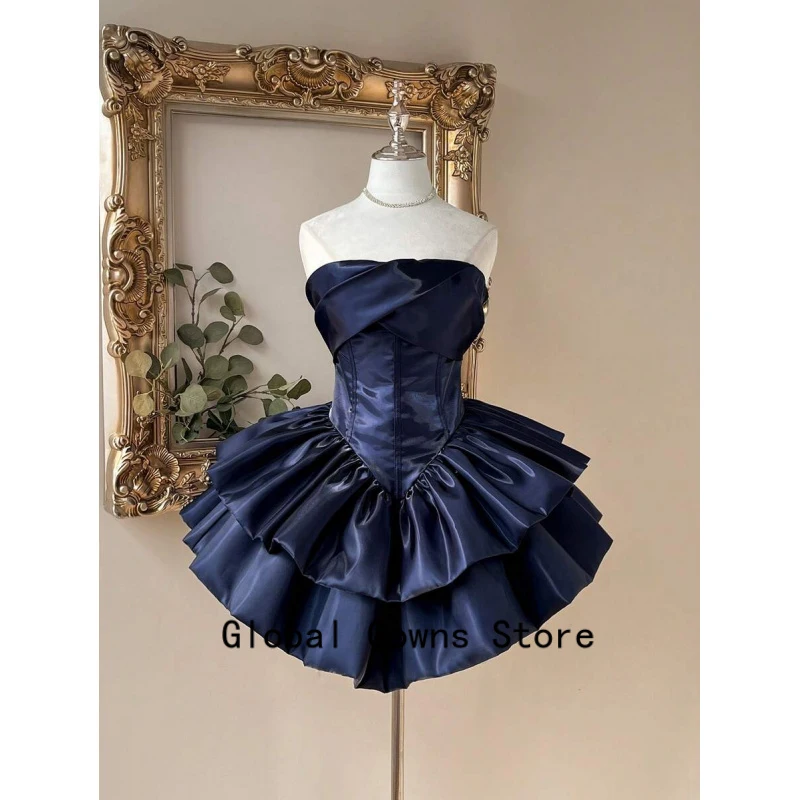 

Classic Homecoming Cocktail Dress for Girls Pleat Sleeveless Strapless Mini Ceremony Vestidos de Graduacion Customized dress